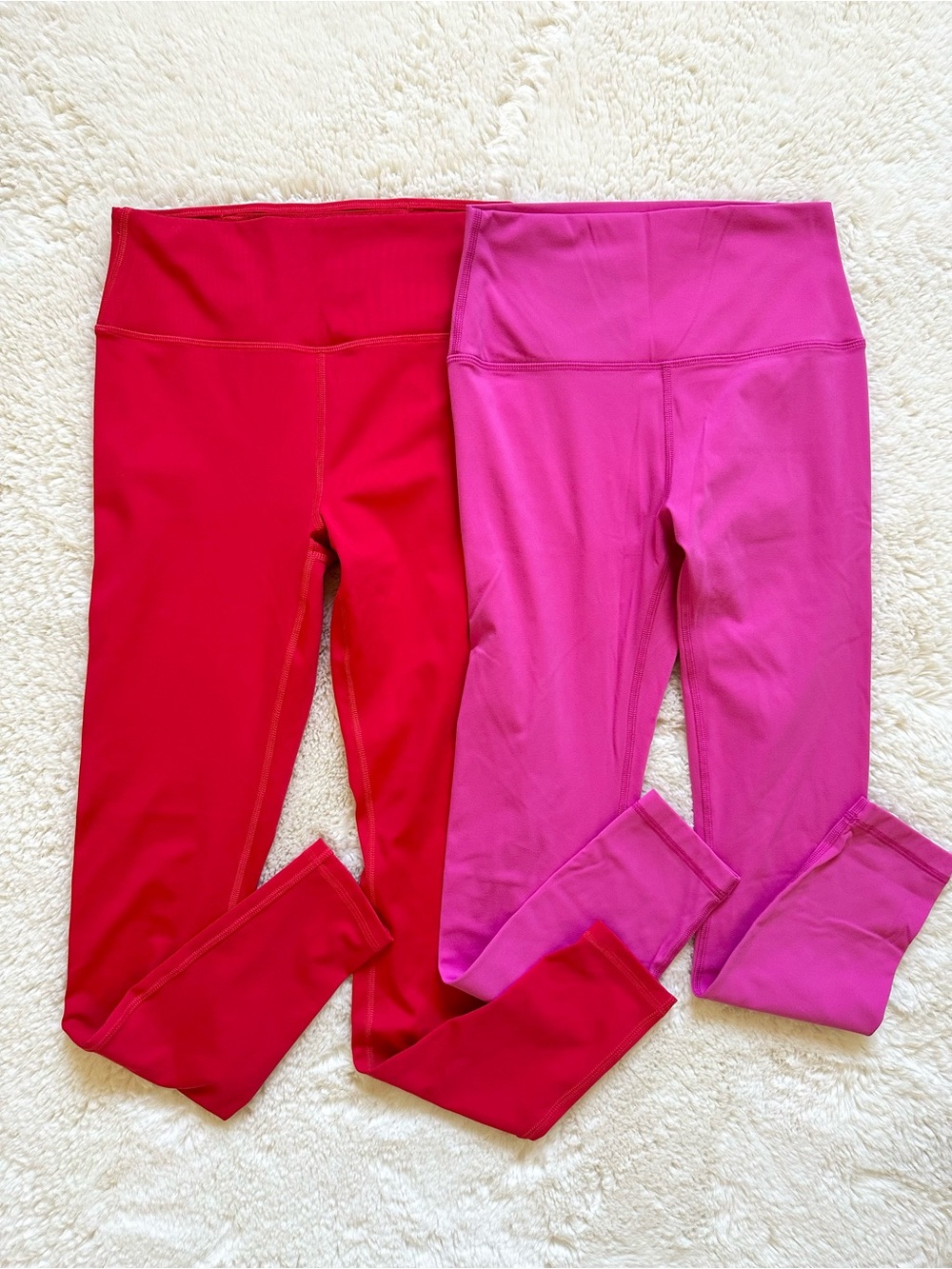 Multibrand 2PACK Athletic Leggings pink & coral - Small